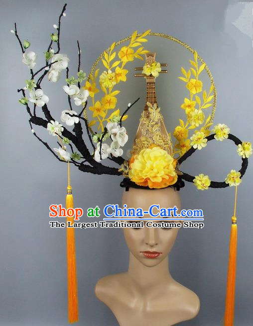 Asian Chinese Traditional Hair Accessories Stage Performance Exaggerated Headdress for Women