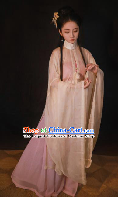 Chinese Traditional Ming Dynasty Palace Women Silk Historical Costumes Ancient Princess Hanfu Dress Complete Set