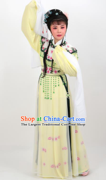 Chinese Traditional Professional Beijing Opera Diva Costumes Ancient Imperial Consort Yellow Dress for Women