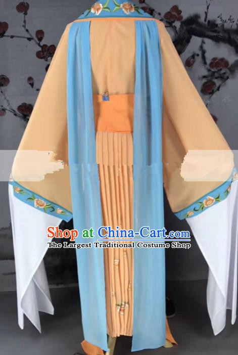 Chinese Traditional Peking Opera Diva Princess Orange Dress Ancient Palace Lady Costume for Women