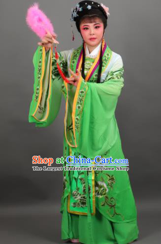 Chinese Traditional Peking Opera Diva Empress Green Dress Ancient Court Queen Costume for Women