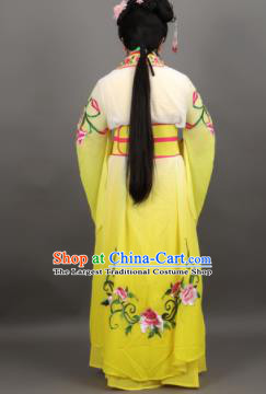 Chinese Traditional Peking Opera Diva Empress Yellow Dress Ancient Court Queen Costume for Women
