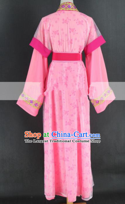 Chinese Traditional Peking Opera Diva Pink Dress Ancient Country Lady Costume for Women