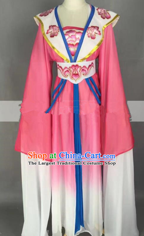 Chinese Traditional Peking Opera Actress Court Maid Rosy Dress Ancient Rich Lady Costume for Women