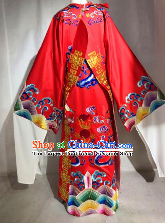 Professional Chinese Traditional Beijing Opera Red Imperial Robe Ancient Emperor Costume for Men