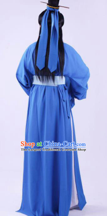 Chinese Traditional Beijing Opera Niche Blue Robe Ancient Number One Scholar Costume for Men