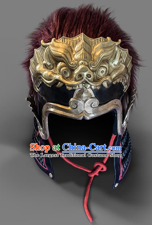 Chinese Traditional Song Dynasty Helmet Hanfu Headwear Ancient General Hat for Men