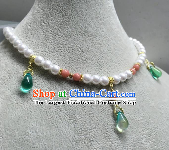Chinese Traditional Hanfu Beads Necklace Accessories Ancient Princess Necklet for Women