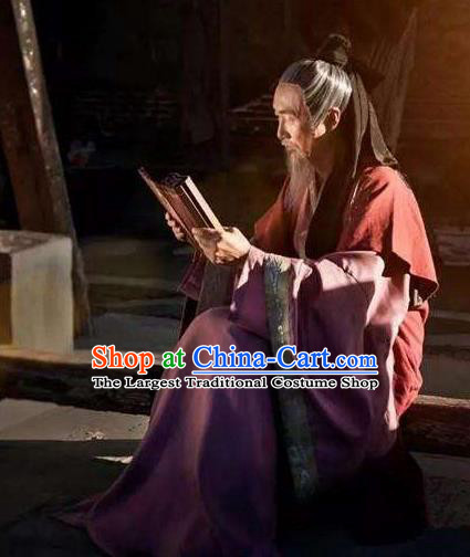 Chinese Ancient Western Han Dynasty Historian Litterateur Sima Qian Costumes Complete Set