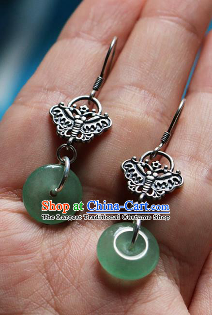 Chinese Traditional Hanfu Jewelry Accessories Ancient Tang Dynasty Princess Aventurine Earrings for Women