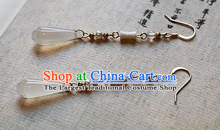 Chinese Traditional Hanfu Ceramics Ear Accessories Ancient Tang Dynasty Princess Earrings for Women