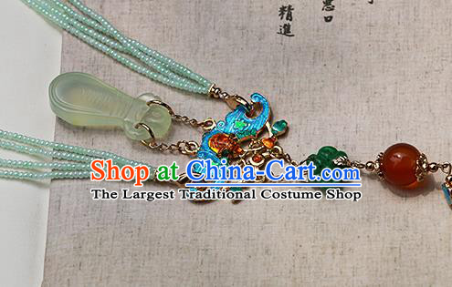 Chinese Ancient Ming Dynasty Imperial Consort Jade Brooch Pendant Traditional Hanfu Court Accessories for Women