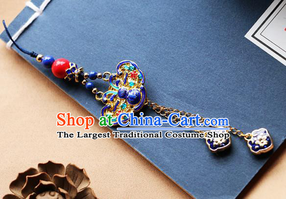 Chinese Qing Dynasty Cloisonne Butterfly Brooch Pendant Traditional Hanfu Ancient Imperial Consort Accessories for Women