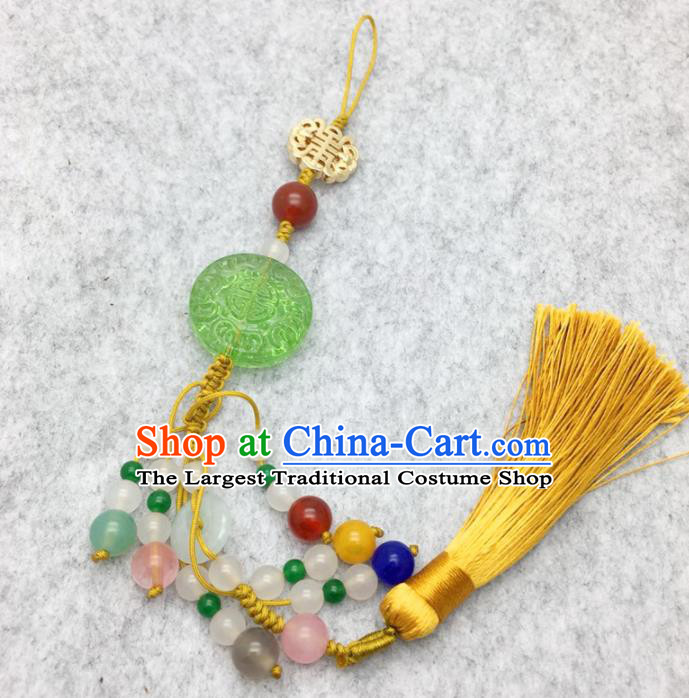 Chinese Traditional Hanfu Court Tassel Accessories Ancient Qing Dynasty Imperial Consort Brooch Pendant for Women