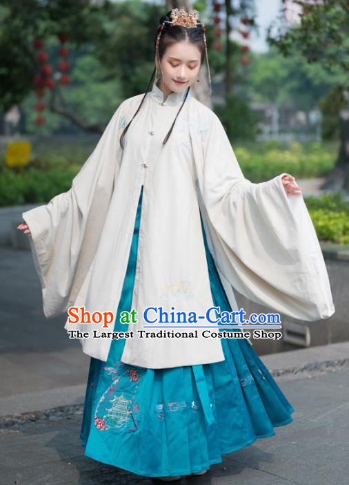 Traditional Chinese Ming Dynasty Aristocratic Replica Costumes Ancient Court Princess Hanfu Dress Complete Set for Women
