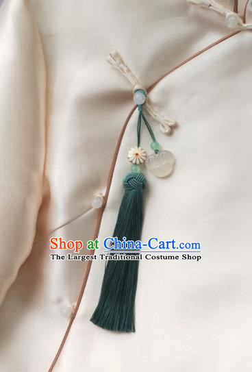Chinese Traditional Hanfu Green Tassel Brooch Pendant Ancient Cheongsam Breastpin Accessories for Women