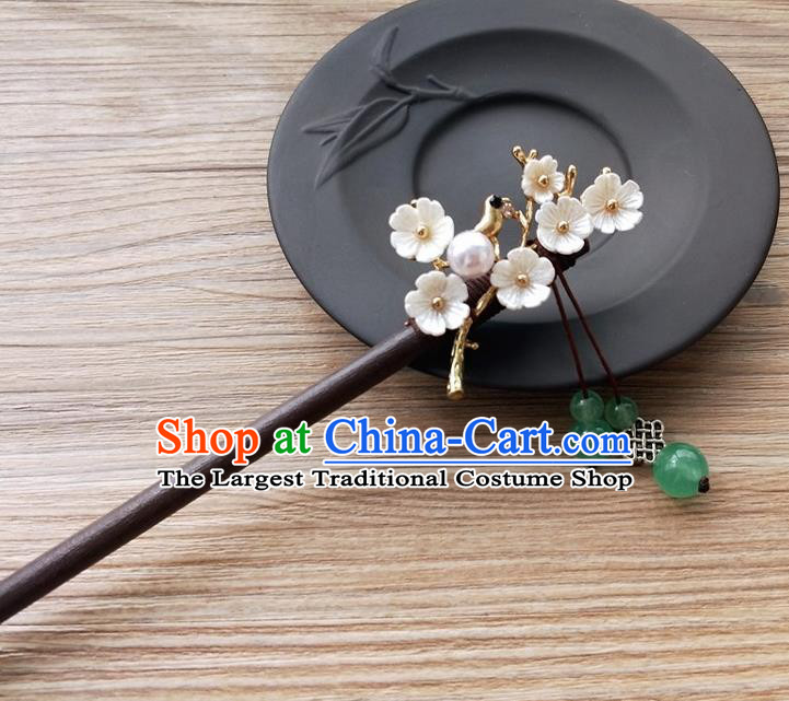 Chinese Ancient Rosewood Hairpins Traditional Hanfu Court Hair Accessories for Women