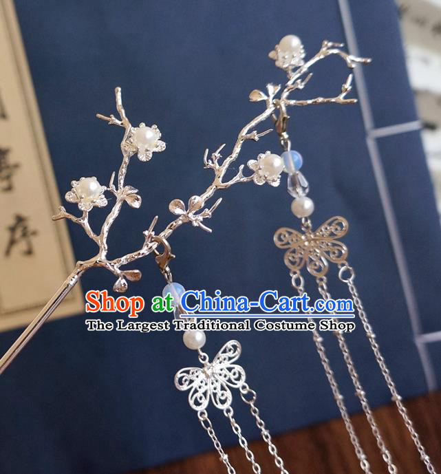 Chinese Ancient Song Dynasty Princess Branch Tassel Hairpins Traditional Hanfu Court Hair Accessories for Women