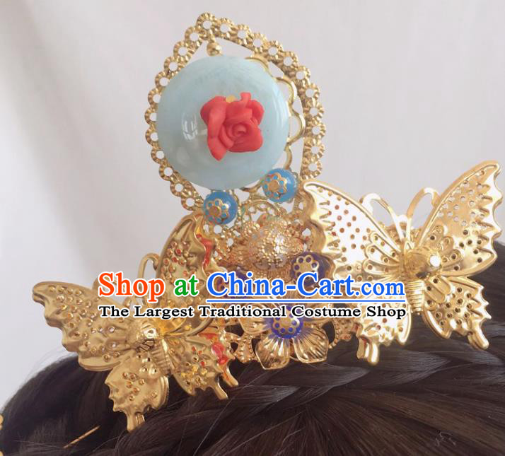 Chinese Ancient Song Dynasty Princess Hair Crown Hairpins Traditional Hanfu Court Hair Accessories for Women