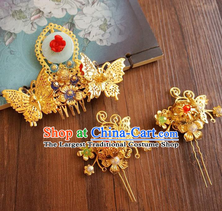 Chinese Ancient Song Dynasty Princess Hair Crown Hairpins Traditional Hanfu Court Hair Accessories for Women