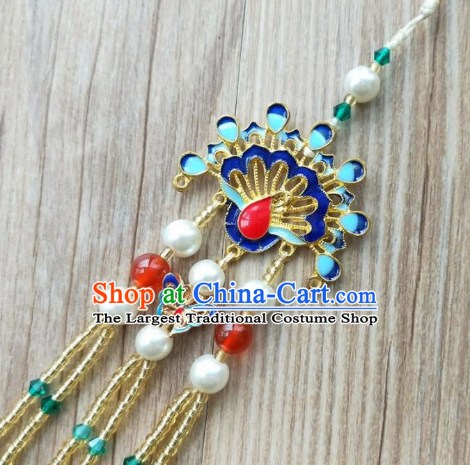 Chinese Traditional Hanfu Cloisonne Peacock Brooch Pendant Ancient Cheongsam Breastpin Accessories for Women