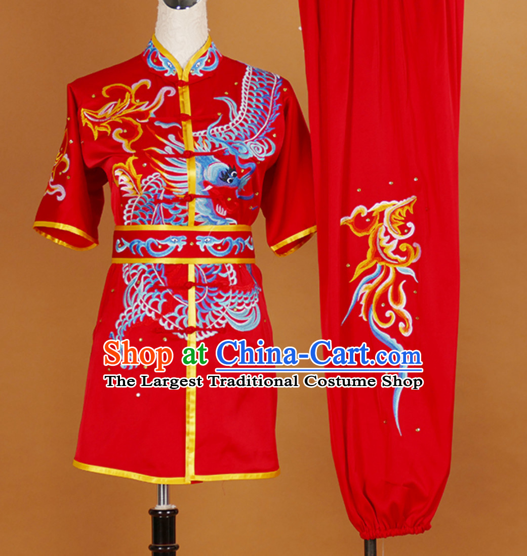 Short Sleeves Martial Arts Suit Kung Fu Dress Wushu Suits Stage Performance Competition Full Set