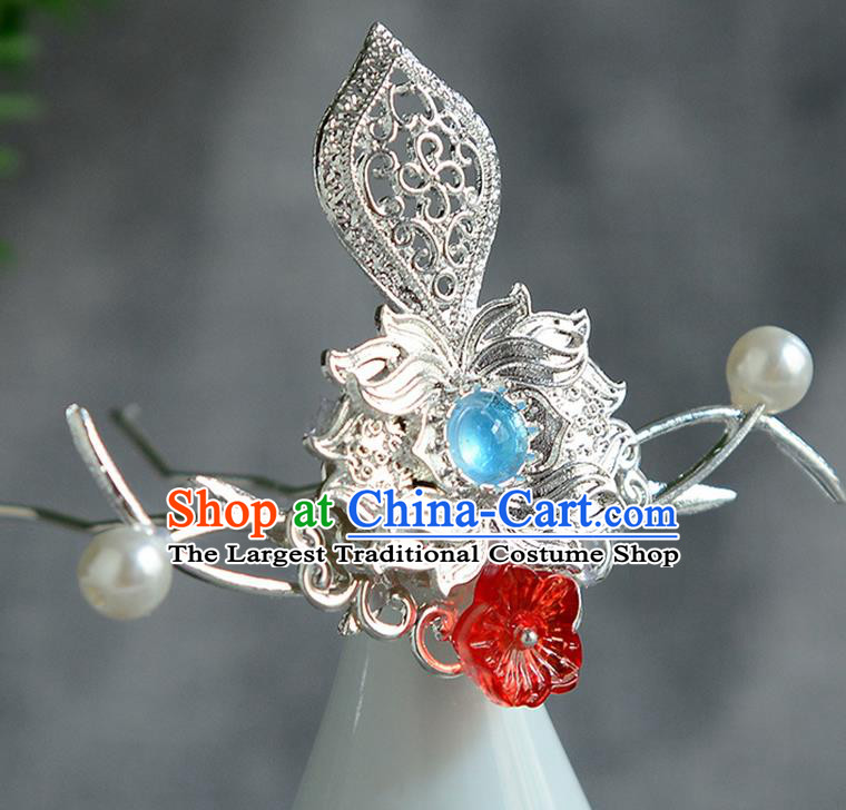 Chinese Ancient Tang Dynasty Palace Princess Hair Crown Hairpins Traditional Hanfu Court Hair Accessories for Women