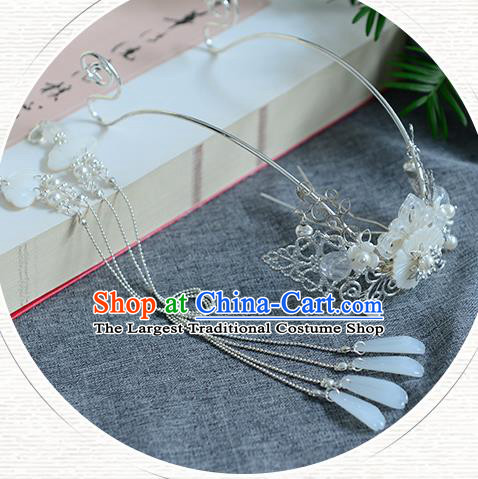 Chinese Ancient Tang Dynasty Palace Princess Tassel Hair Crown Hairpins Traditional Hanfu Court Hair Accessories for Women