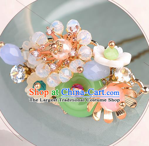 Chinese Ancient Tang Dynasty Princess Flower Hairpins Traditional Hanfu Court Hair Accessories for Women