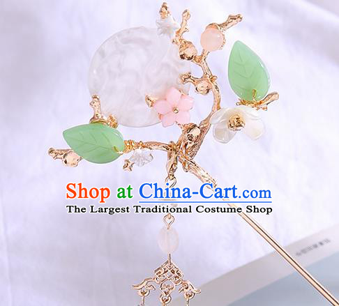 Chinese Ancient Tang Dynasty Princess Shell Moon Hairpins Traditional Hanfu Court Hair Accessories for Women