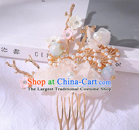 Chinese Ancient Tang Dynasty Princess Plum Pine Hair Comb Hairpins Traditional Hanfu Court Hair Accessories for Women