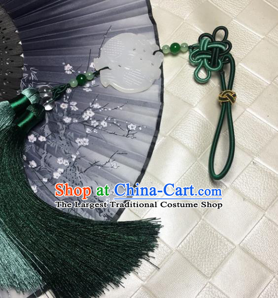 Traditional Chinese Hanfu White Jade Fish Waist Accessories Ancient Swordsman Tassel Pendant