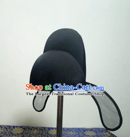 Chinese Traditional Handmade Tang Dynasty Minister Black Hat Ancient Drama Officer Headwear for Men