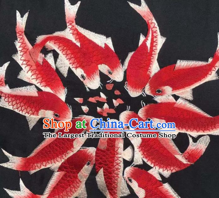 Chinese Traditional Embroidery Cloth Accessories National Embroidered Fishes Dress Patch