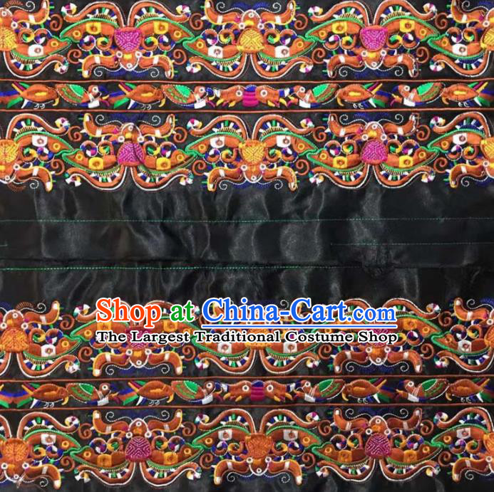 Chinese Traditional Embroidery Cloth Accessories National Embroidered Butterfly Black Dress Patch
