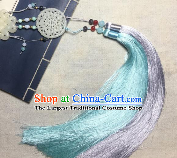 Traditional Chinese Hanfu White Jade Carving Lucky Bat Waist Accessories Palace Tassel Pendant Ancient Swordsman Brooch