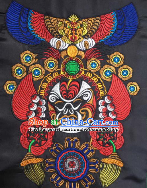 Chinese Traditional National Embroidered Beijing Opera Facial Masks Applique Dress Patch Embroidery Cloth Accessories
