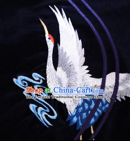 Chinese Traditional Embroidered Purple Velvet Cheongsam National Costume Qipao Dress for Women