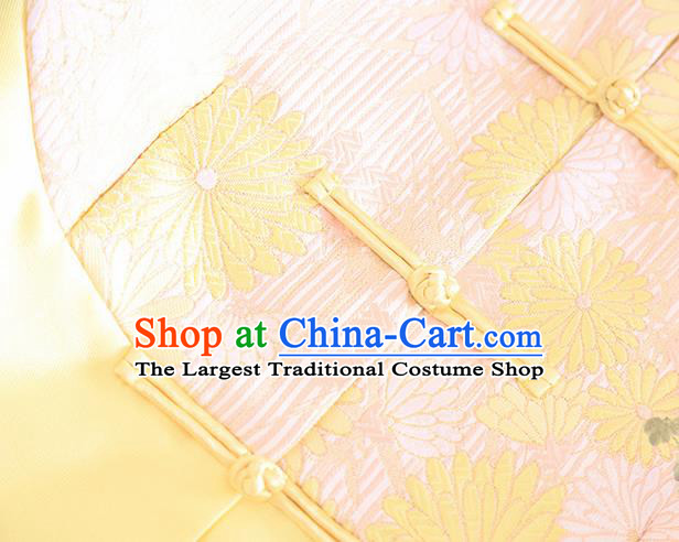 Chinese Traditional Tang Suit Yellow Jacket National Costume Qipao Upper Outer Garment for Women