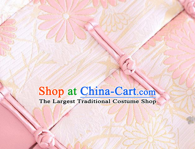 Chinese Traditional Tang Suit Pink Jacket National Costume Qipao Upper Outer Garment for Women
