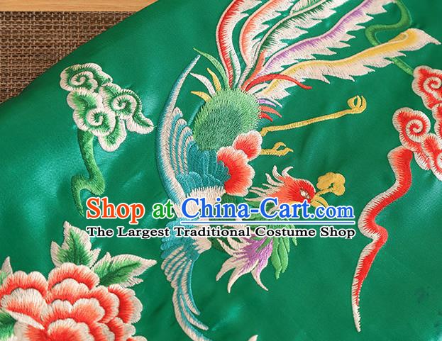 Chinese Traditional Tang Suit Embroidered Green Dust Coat National Costume Qipao Outer Garment for Women