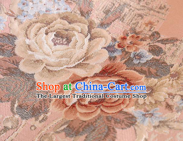 Chinese Traditional Tang Suit Printing Pink Blouse National Costume Qipao Upper Outer Garment for Women