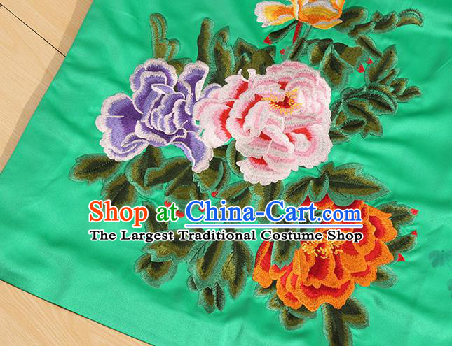 Traditional Chinese National Embroidered Phoenix Peony Green Qipao Dress Tang Suit Cheongsam Costume for Women