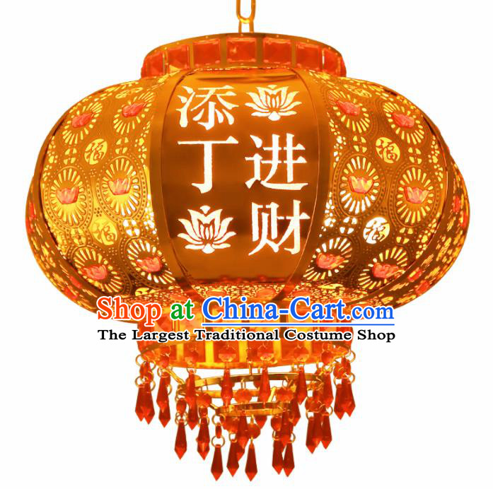 Handmade Traditional Chinese New Year Golden Lantern Hanging Lantern Asian Palace Ceiling Lanterns Ancient Lantern
