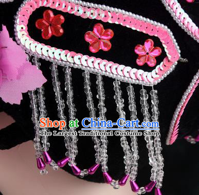 Chinese Traditional Beijing Opera Diva Pink Butterfly Head Ornaments Hair Accessories for Women