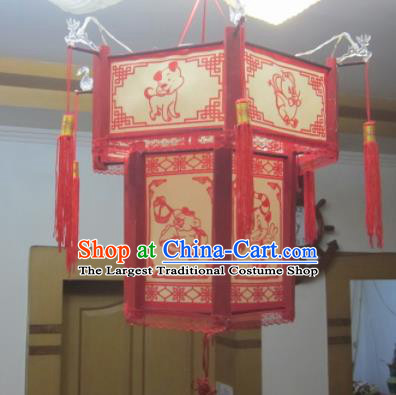 Chinese Traditional New Year Painting Zodiac Palace Lantern Asian Handmade Lantern Ancient Lamp
