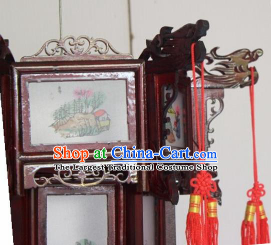 Chinese Traditional Carving Dragon Head Palace Lantern Asian New Year Handmade Lantern Ancient Lamp