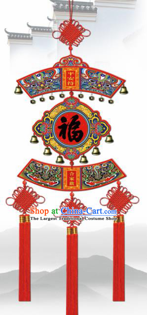 Chinese New Year Red Tassel Wood Decoration Supplies China Traditional Spring Festival Lucky Pendant Items