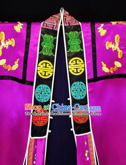 Chinese Ancient Taoist Priest Embroidered Dragon Purple Cassocks Traditional Taoism Vestment Costume