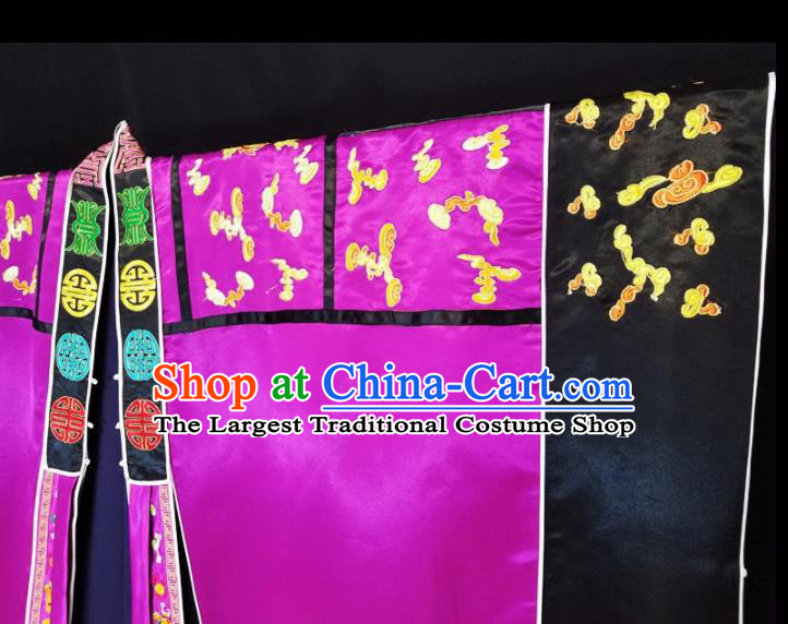 Chinese Ancient Taoist Priest Embroidered Dragon Purple Cassocks Traditional Taoism Vestment Costume
